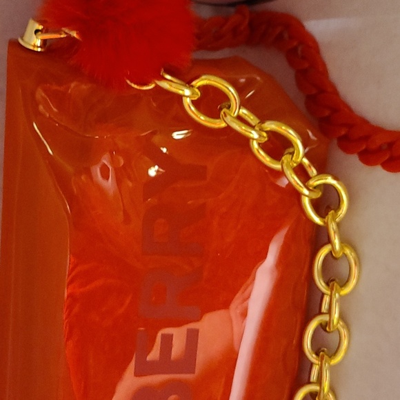 Burberry Red Gold Purse Bag Cosmetic Crossbody - Picture 3 of 9